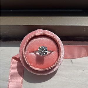 3.0 ct moissanite stone classic 925 sterling silver 18k gold plated